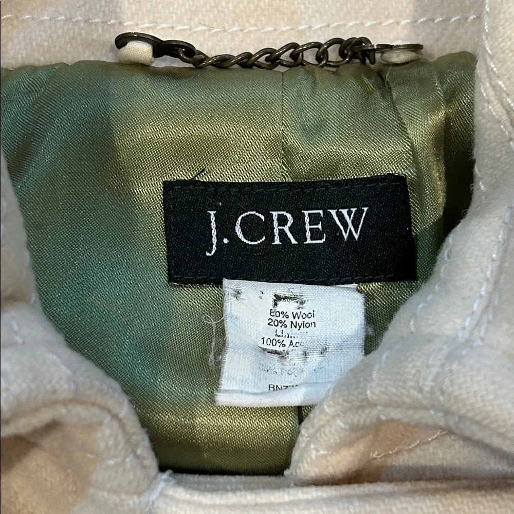 Vintage J. Crew Pea Coat size Small Cream Wool Blend Preppy Classic